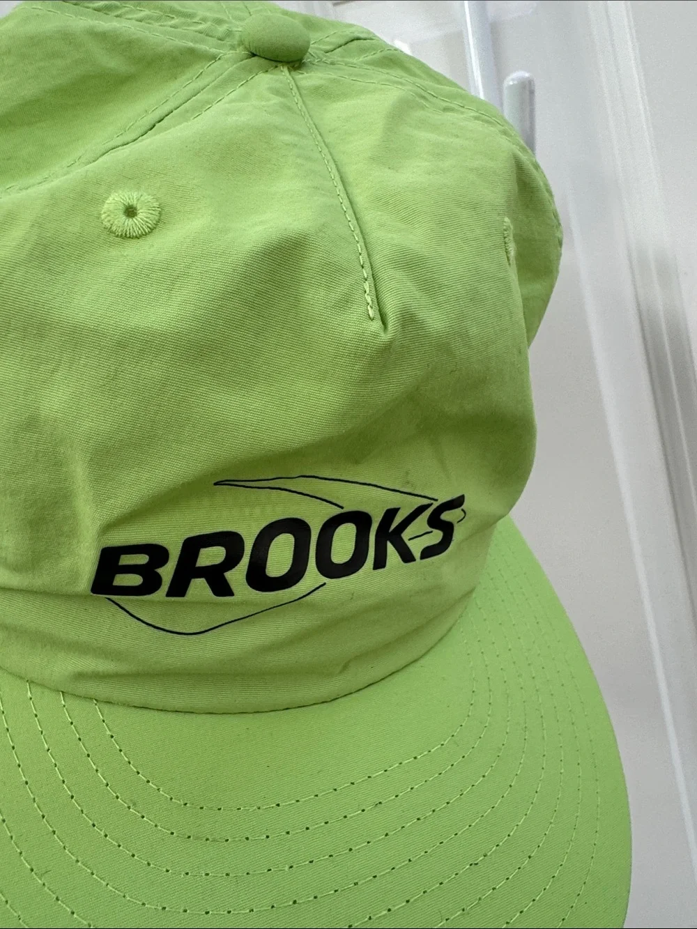 Brooks Lime Green Hat with Black Logo